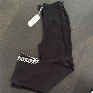 Black Trousers with White Trim